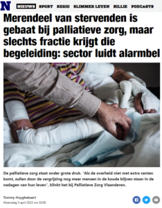 Kranten artikel palliatieve zorg Crevits De Cafmeyer